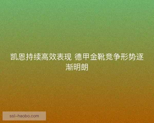 凯恩持续高效表现 德甲金靴竞争形势逐渐明朗 凯恩持续高效表现 德甲金靴竞争形势逐渐明朗